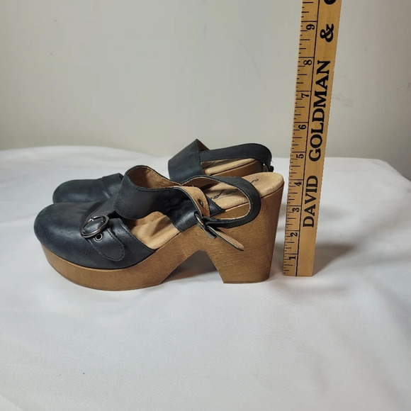 Free People Park Circle Black Leather Clog sz 40 - Picture 5 of 12